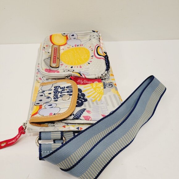 Lily Bloom Singing in the Rain Shoulder Fanny Crossbody Multi Pocket Purse Bag - Picture 7 of 7